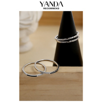 Yan 925 sterling silver black and white combination ring female ins tide personality trendy person simple cold wind food ring