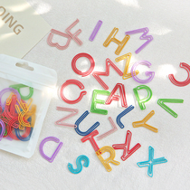 Creative cute ins letter paper clip storage small clip metal paper clip office supplies rotary needle bookmark
