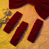 Red velvet hairpin ~ fugitive princess series back head velvet hairpin new year hairpin top clip bangs edge clip