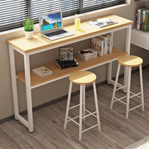 Wall bar counter Household partition Long high-legged table Rectangular simple dining table Milk tea shop slender bar table Small narrow table