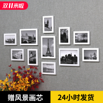 Creative living room 11 frame photo wall decoration free hole creative photo wall photo album background wall photo frame wall wall sticker