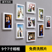 Living room wall Photo Wall Wall wall hanging painting decoration painting 7 inch photo frame joint painting Photo Studio Nine Palace grid wash photo