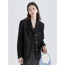 VGEA CHANG Black Superior Sense Little Sub Casual Suit Jacket 2022 Early Spring Temperament Western Suit Blouse