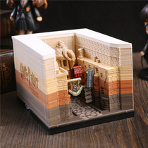 Harry Potter Post-it Notes Corner Hogwarts Castle Creative Birthday Gift 3D Cube Paper