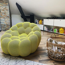 Nordic modern creative light luxury Luochburg bubble arc sofa model room exhibition hall honeycomb round bread stool