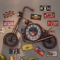 Barbershop barbecue shop decoration wall clock bar industrial wind wall personality wall clock motorcycle pendant American