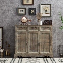 American country solid wood porch cabinet living room large capacity hall cabinet retro small cabinet storage to do old cabinet Chinese style