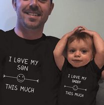 Summer Men T-shirt Kids Clothes I LOVE MY DAAD SON THIS Much