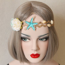 2021 new beach resort starfish flower shell hair belt forebelt Garland Mori photography travel headgear women