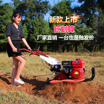 Micro tiller Small multi-function gasoline household new arable land tillage rotary tiller Diesel agricultural turning field machine