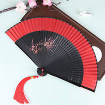 China Wind Gusty Womens Style Carry-on and Trampoline Bar Dance Hand-painted Red Fan Chinese Dress Japan Style Open And Smooth