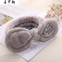 Rabbit ears cartoon cute plush hair band female Net red wash face simple hair belt men headgear Korean pressure hair bundle