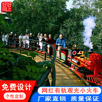Rail steam small train alloy can sit on people small children riding track metal sightseeing amusement toy equipment