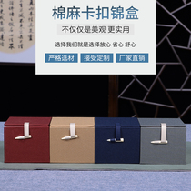 Hot sale purple clay pot box porcelain antique tea tea cup Jianzhan gift box linen large and medium small brocade box customization