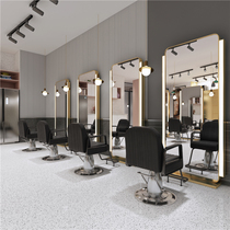 New barbershop mirror with LED light floor-standing mirror Full-length mirror Hair salon mirror Hair salon special barbershop mirror table