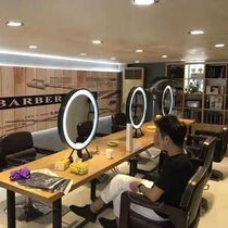 Net red solid wood barber shop mirror table Hair salon with lamp mirror Hair salon hot dyeing table Single and double-sided studio makeup mirror