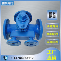 BX44W-16 Asphalt special cast steel flange insulation three-way plug valve DN50 65 80 100 125 150