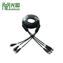 Customized three-pair three-flight short extension line four-way surveillance dedicated video connection line M12 vehicle monitoring line