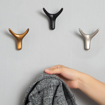 Shoe cabinet wardrobe hook hole-free Nordic porch wall hanging clothes single hook fitting room light luxury horn hook
