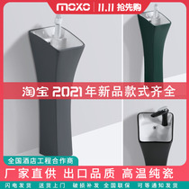 Small apartment integrated ceramic column basin toilet wash basin square washbasin Mini small waist courtyard Basin