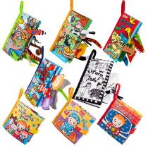 Jollybaby animal tail cloth book 0-1 year old Enlightenment early education cant tear the cloth book infant educational toy