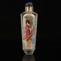One-price folk antiques collection 48 grams of old glass inner painting snuff bottle ornaments