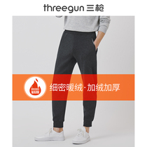 Three-shot pajamas men plus velvet thickened loose sports can be worn outside casual warm autumn trousers pajama pants