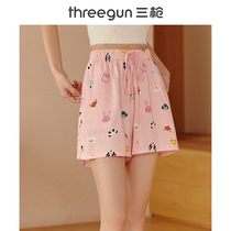 Triple Gun Sleeping Pants Woman Spring Summer Breathable Xinjiang Pure Cotton Breathable Sweet And Sweet Cute Printed Lady Home Shorts