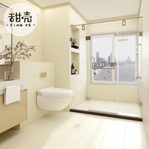 Wai Ji Feng micro cement tile bathroom kitchen rice white milk white wall tile Net red bathroom toilet non-slip floor tiles