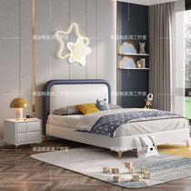 Light luxury childrens bed Boy single teen leather bed Modern simple childrens room girl Princess 1 5-meter bed