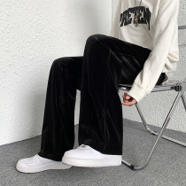 Cold wind Mens High sense fried street pants mens oversize corduroy pants high street ins tide mop pants