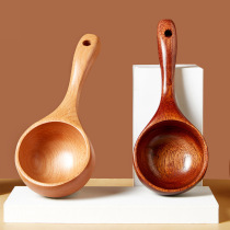Noodle spoon Net red snail powder short handle spoon Soup spoon Japanese and Korean solid wood porridge spoon Household water scoop Kitchen water scoop