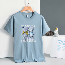 Short sleeve T-shirt mens 2022 new pure cotton half sleeves teens trendy tide cards Nets wind down the bottom of the clothes