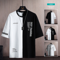 Mens pure cotton T-shirt Coloured design American vinoguins hit undershirts Clothes Tide Cards Casual Looser Tide