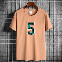 Summer Han Edition Loose T-Shirt Short Sleeve Male Trend Printed Teenager Half Sleeve T-Shirt Casual Ice Silk Round Collar Clothes