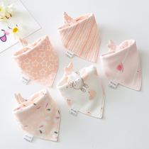 Newborn Baby Containment Headscarf Apron Biking Bag Baby Saliva scarves waterproof double layer pure cotton By button Triangle Towel