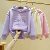 Girls weavewear spring autumn 2022 new foreign air spring clothing women CUHK children casual clothes children with hood headblouses