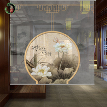 Chinese lift curtain curtain living room tea room bedroom hanging screen curtain soft partition shielding decorative fabric
