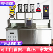 Milk tea operating table Refrigerated water bar Desk Snow Table Milk Tea Machine Fridge Bench Milk Tea Shop Equipment Complete commercial