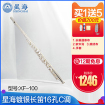Star Sea Flute Children Student Silver Plated Flute 16 Hole C Tune With E Key XF-100 Xinghai Piccolo