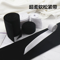 Black and white wide 2-9cm imitation nylon brushed elastic band soft skin elastic double-sided velvet webbing elastic belt