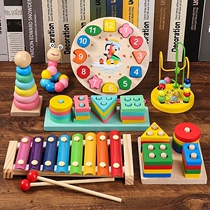 Baby wooden eight-tone hand piano small xylophone boy girl baby wooden music instrument educational childrens toys