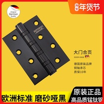 German Bang Jie hinged wooden door Silent room door bearing folding silencing matte matte black 1 single piece