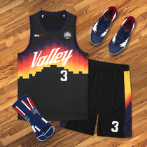Basketball suit suit Mens custom jersey Womens American printed summer training vest match suit Team uniform set custom