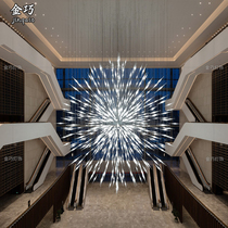  Non-standard custom art glass striped tube chandelier Hotel sales department large-scale engineering creative lighting decoration lighting