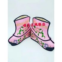 Drama opera womens fast boots Womens color fast inner increase womens shoes Wu Dan Boots flat thin-soled embroidered womens fast boots drama shoes