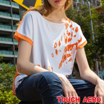 TOUCH AERO loose cool feel breathable womens sports short sleeve quick-drying aerobics clothing casual fashion T-shirt 761