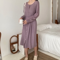 Korean maternity clothes early autumn 2021 new Korean version of fashion models thin knitted sweater cardigan thin dress trend