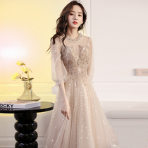 Evening dress new 2021 explosive light luxury niche high-end bridesmaid dress temperament banquet usually can wear host dress women