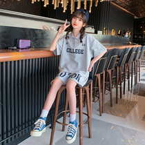 Girl Summer Clothing Suit 2022 New Trendy Ocean Air Child Clothing Children Short Sleeves CUHK Child Summer Sports Two Sets
